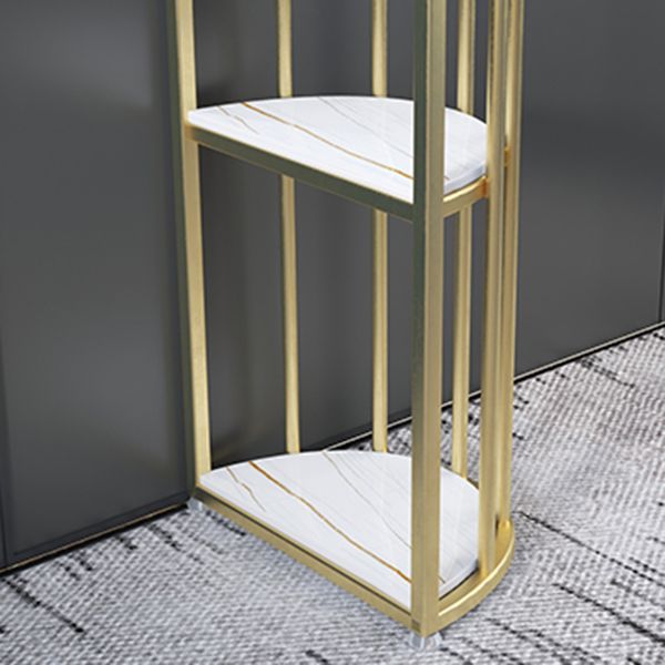 Gorgeous Bar Table Stone Top Gold Base Pub Table with Shelf for Living Room, Only Table Clearhalo 'Bar Furniture' 'Bar Tables' 'bar_tables' 'furn' 'furn_bar_tables' 'Furniture' 'furniture_bar_tables' 'Kitchen & Dining Furniture' 1200x1200_d3ee7c7c-c4d5-4ae6-a32a-723df567961b
