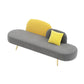 Modern Velvet Armless Sofa 30.70" Wide Gray Sofa for Living Room