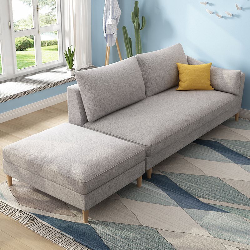 Sillón tapizado escandinavo Chaise de brazos cuadrados para sala de estar