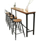 Solid Wood Bar Table Industrial Bar Table with Trestle Base in Black Clearhalo 'Bar Furniture' 'Bar Tables' 'bar_tables' 'furn' 'furn_bar_tables' 'Furniture' 'furniture_bar_tables' 'Kitchen & Dining Furniture' 1200x1200_d3f298f0-7710-4fb7-b4de-584de740a164