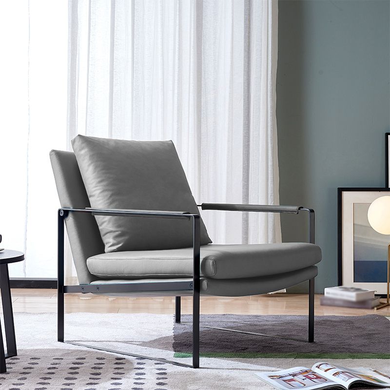 Microfiber and Genuine Leather Genuine Leather Sled Accent Chairs Clearhalo 'Accent Chairs' 'accent_chairs' 'Chairs & Seating' 'furn' 'furn_accent_chairs' 'Furniture' 'Living Room Furniture' 1200x1200_d3f37a6a-4355-4a8c-9fd3-8ca34da07c63