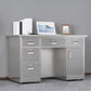 Rectangular Shaped Silver Office Desk with 3/5 Drawers for Office Clearhalo 'furn' 'furn_office_desk' 'Furniture' 'Office Desks' 'Office Furniture' 'office_desk' 1200x1200_d3f58a75-3857-4718-84cf-b23ab95a7bea