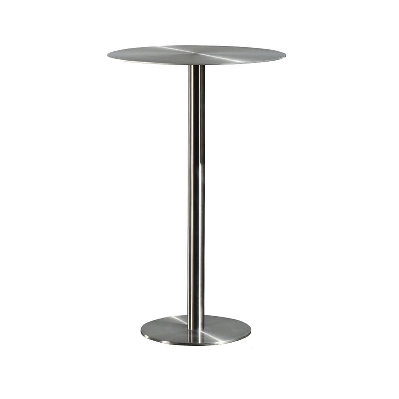 Table de salle à manger ronde en acier inoxydable, table de bar sur pied extérieur-intérieur