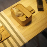 Living Room Rectangle Wood Top Counter Table Wood and Metal Pedestal Modern Bar Table Clearhalo 'Bar Furniture' 'Bar Tables' 'bar_tables' 'furn' 'furn_bar_tables' 'Furniture' 'furniture_bar_tables' 'Kitchen & Dining Furniture' 1200x1200_d3f9b9fa-eead-476d-a593-e5be40f8e18c