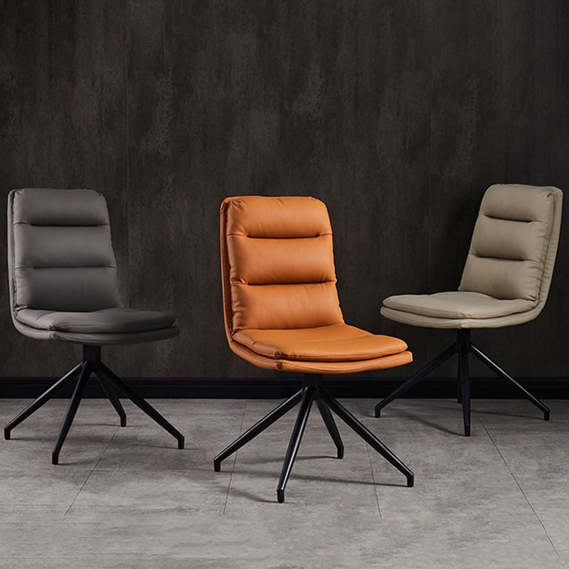Modern Leather Home Side Chair Matte Finish Solid Back Dining Chair (Set of 2) Clearhalo ' kitchen&dining_furn' 'Dining Chairs' 'Dining Tables & Seating' 'dining_chair' 'furn' 'furn_dining_chair' 'Furniture' 'furniture_dining_chair' 'Kitchen & Dining Furniture' 'kitchen' 1200x1200_d3fa0344-e21b-4eef-997d-e5dad3715dde