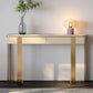 14 inch Wide Glam Console Table Stone Half Moon Accent Table