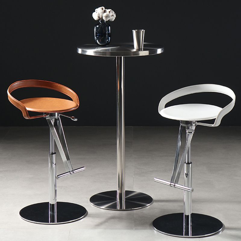 Taburetes modernos de barra ajustable taburetes de barra de respaldo de cuero para comedor