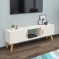 Scandinavian TV Media Stand 12" W Wood TV Media Console with Splayed Wooden Legs