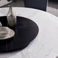 Round Stone Dining Table Modern Turntable Furniture with Pedestal Base in Matte Finish
