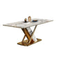Modern Style Sintered Stone Dining Table with White Fixed Table and Trestle Base for Home Use Clearhalo 'Dining Room Sets' 'Dining Tables & Seating' 'dining_room_set' 'furn' 'furn_dining_room_set' 'Furniture' 'furniture_dining_room_set' 'Kitchen & Dining Furniture' 'kitchen&dining_furn' 'kitchen' 1200x1200_d4002405-28f8-49db-b395-0b3a3c34956f
