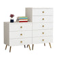 15.75 inch Wide Wood  Accent Chest with Drawers Metal Straight Legs
