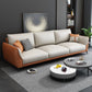 Stain Resistant Contemporary Settee Couch with Pillows in Orange/white