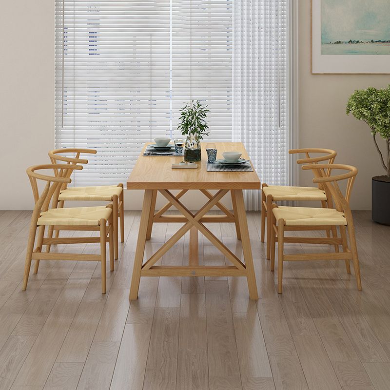 Set di tavolo e panca in legno massiccio moderno 1/2/3/4/5 pezzi set da pranzo rettangolare