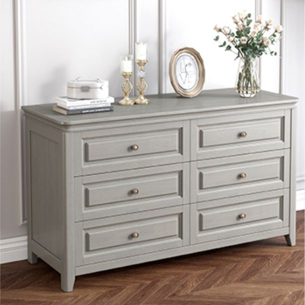Contemporary Rubberwood Storage Cabinet with Drawers in Gray Clearhalo 'Cabinets & Chests' 'cabinets_chests' 'furn' 'furn_cabinets_chests' 'Furniture' 'Living Room Furniture' 1200x1200_d4040cb4-885e-4696-a219-16b9feeec93c