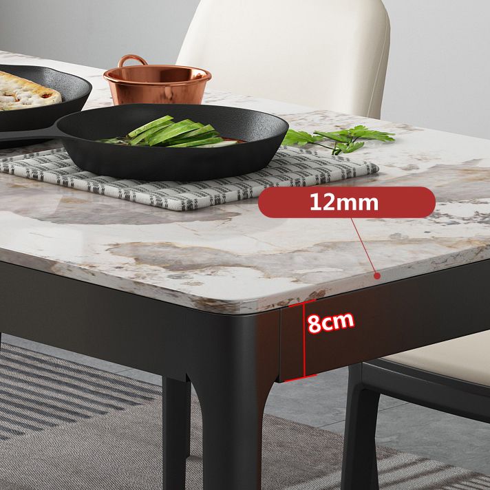 Rectangle Three-Color Dining Table Sintered Stone Table Vintage with Drawer Clearhalo ' dining_table' 'Dining Tables & Seating' 'Dining Tables' 'furn' 'furn_dining_table' 'Furniture' 'furniture_dining_table' 'Kitchen & Dining Furniture' 'kitchen&dining_furn' 'kitchen' 'kitchen_dining_table' 1200x1200_d405262c-3954-4f0a-a485-ef02b092e73a