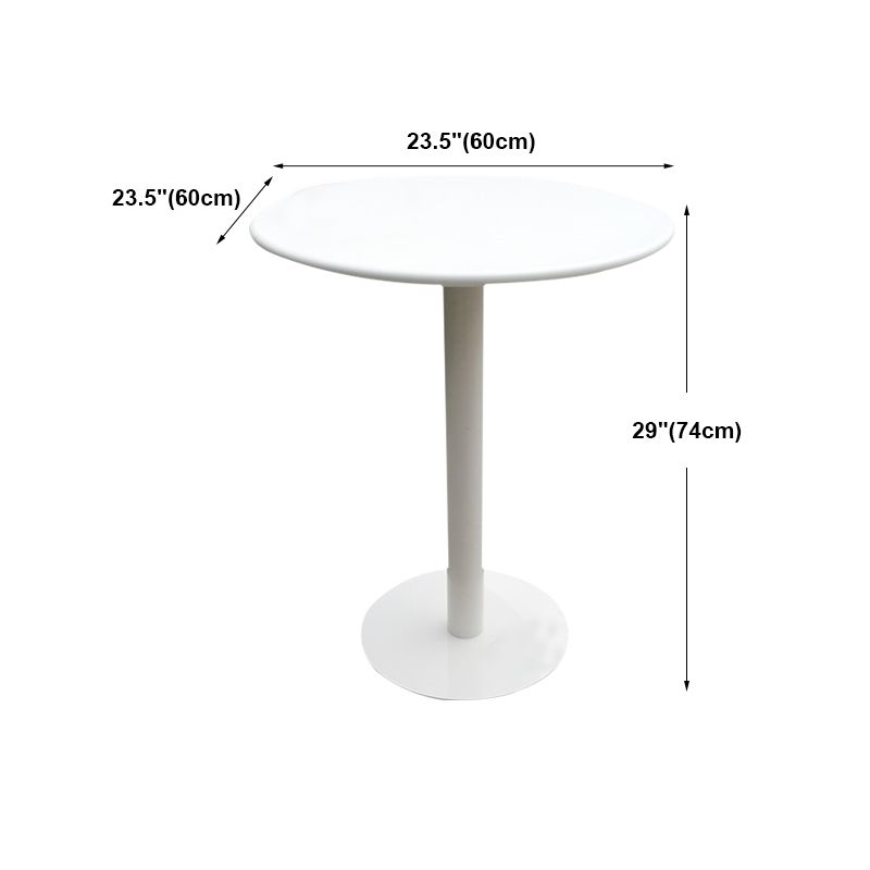 White Modern Style Round Table in Metal Milk Tea Shop Bar Table Clearhalo 'Bar Furniture' 'Bar Tables' 'bar_tables' 'furn' 'furn_bar_tables' 'Furniture' 'furniture_bar_tables' 'Kitchen & Dining Furniture' 1200x1200_d4057f21-2753-4692-ab21-282d3a77f1e9