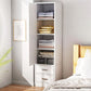 Modern Wood Freestanding Wardrobe Multifunctional Wardrobe with Hinged Door