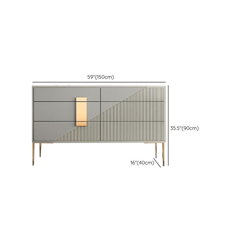 Cassettiera portaoggetti in pietra classica Glam da 15,6 pollici di larghezza con 3/6 cassetti