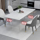 Rectangular Stone Dining Table Acrylic Furniture with Double Pedestal in Matte Finish