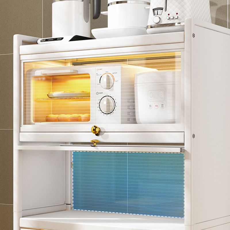 Dining Room Minimalism Buffet Server Glass Doors Metal Frame Dining Server Clearhalo 'buffet_sideboard' 'Buffets & Sideboards' 'furn' 'furn_buffet_sideboard' 'Furniture' 'Kitchen & Dining Furniture' 1200x1200_d40af2cc-0e74-43ad-9bae-003b5fbbeced