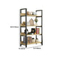 Industrial Steel Etagere Bookshelf 11.8"W Open Back Book Shelf