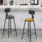 Modern Backrest Armless Counter Stool Iron Living Room Bar Stool with Pedal, 1 Piece Clearhalo 'Bar Furniture' 'Bar Stools' 'bar_stools' 'furn' 'furn_bar_stools' 'furniture_bar_stools' 'Kitchen & Dining Furniture' 'kitchen&dining_furn' 'kitchen' 'kitchen_furn' Furniture' 1200x1200_d40b874e-c000-492a-a63e-3337fc61d17a