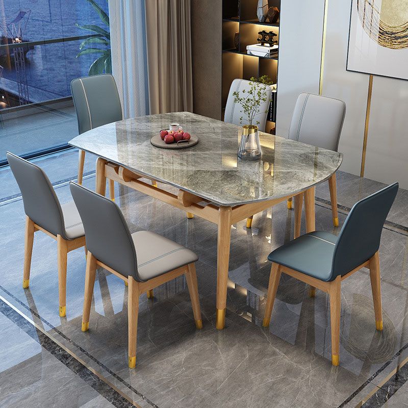 4 Legs Dining Table Sintered Stone Extendable Table for Kitchen Clearhalo 'Dining Tables & Seating' 'Dining Tables' 'dining_table' 'furn' 'furn_dining_table' 'Furniture' 'Kitchen & Dining Furniture' 1200x1200_d40c70f7-8338-4867-bf88-dc106023045f
