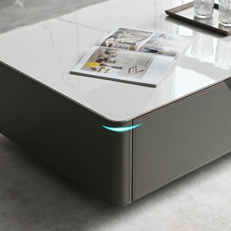 Minimalism Slate Rectangular Coffee Table White Coffee Table Set with Drawer Clearhalo 'Coffee & Accent Tables' 'Coffee Tables' 'coffee_tables' 'furn' 'furn_coffee_tables' 'Furniture' 'Living Room Furniture' 1200x1200_d40d6687-cab4-421d-912a-4002925c515b