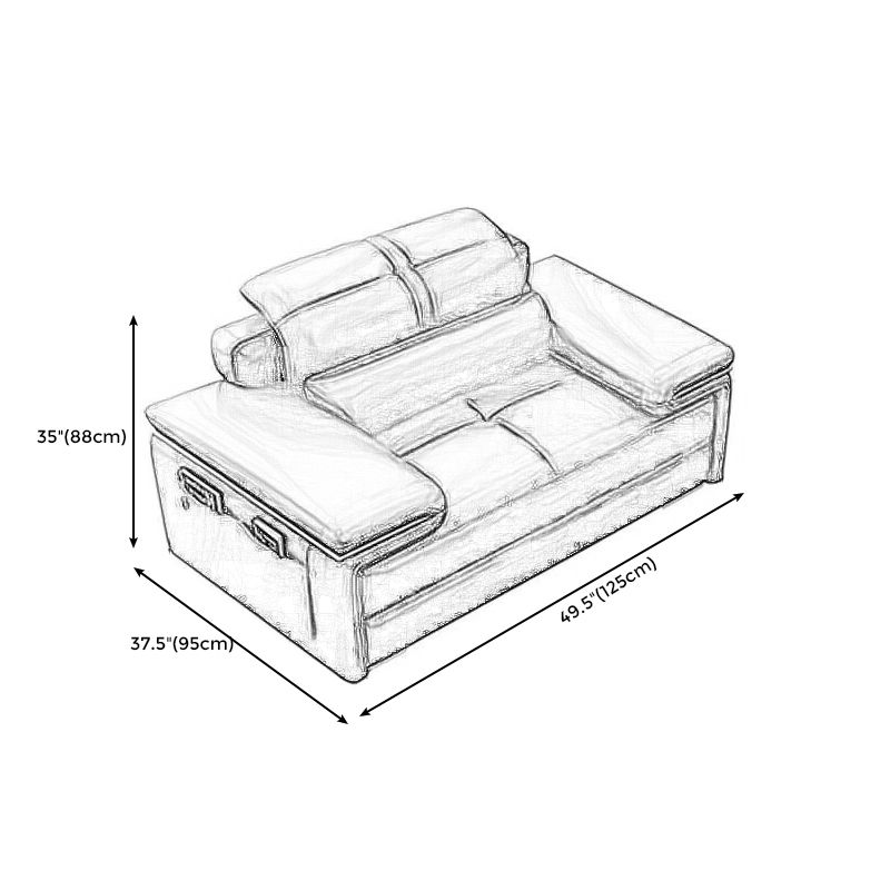 Genuine Leather Sectional 34.65"High Pillow Top Arm Sofa with Storage, Blue Clearhalo 'furn' 'furn_sectionals' 'Furniture' 'furniture_sectionals' 'kitchen' 'kitchen_sectionals' 'Living Room Furniture' 'Sectionals' 1200x1200_d40de12d-7d56-4361-a0fe-206a3f08c187