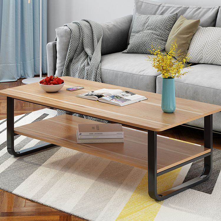 Modern Wood Rectangle Coffee Table White and Black Cocktail Table Clearhalo 'Coffee & Accent Tables' 'Coffee Tables' 'coffee_tables' 'furn' 'furn_coffee_tables' 'Furniture' 'furniture_coffee_tables' 'Living Room Furniture' 1200x1200_d40e1a1f-b212-4cc5-aa75-9f5379ae12c7