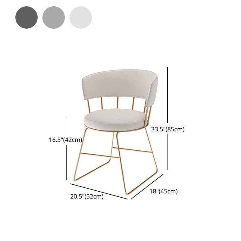 Scandinavian Style Open Back Chairs Armless Metal Dining Chairs