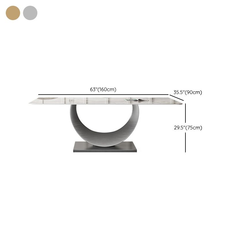 Mesa de cena industrial Rectángulo de piedra Mesa de comedor para comedor