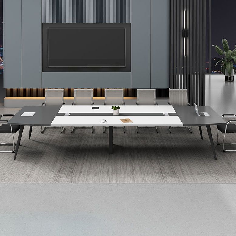 Industrial Curved Writing Desk Cable Management Office Desk with Parsons Base Clearhalo 'furn' 'furn_office_desk' 'Furniture' 'Office Desks' 'Office Furniture' 'office_desk' 1200x1200_d4101635-3798-4b77-b2fd-970b29a8b6d5