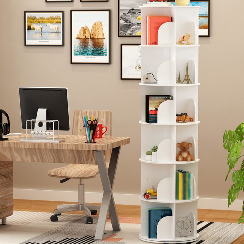 Manufactured Wood Corner Bookshelf White Contemporary Closed Back Bookshelf Clearhalo 'Bookcases' 'furn' 'furn_bookcases' 'Furniture' 'furniture_bookcases' 'kitchen' 'kitchen_bookcases' 'Living Room Furniture' 'Office Furniture' 1200x1200_d4103c10-8c5e-4356-9b6e-01ee706c9848