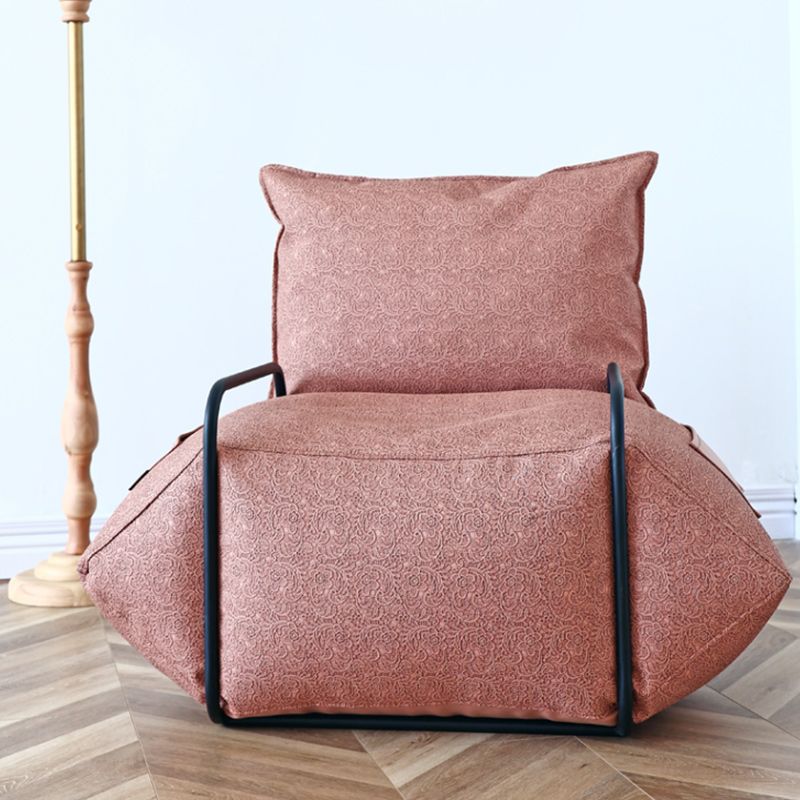 Contemporary Armchair Pillow Back Round Arms with Black Legs Leather Arm Chair Clearhalo 'Accent Chairs' 'accent_chairs' 'Chairs & Seating' 'furn' 'furn_accent_chairs' 'Furniture' 'Living Room Furniture' 1200x1200_d412f037-7d02-4b06-a3ec-d811ed259c99