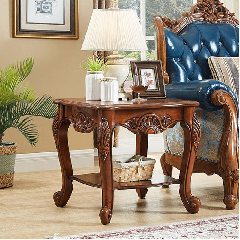 Brown Rubber Wood Side Table, Traditional Rectangular End Table Clearhalo 'Coffee & Accent Tables' 'End & Side Tables' 'end_side_table' 'end_side_tables' 'furn' 'furn_end_side_tables' 'Furniture' 'furniture_end_side_table' 'Living Room Furniture' 1200x1200_d4130b52-5e52-4a1e-87f8-e948488f0f0c