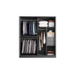 Modern Artificial Wood Wardrobe Armoire Freestanding Wardrobe in Black