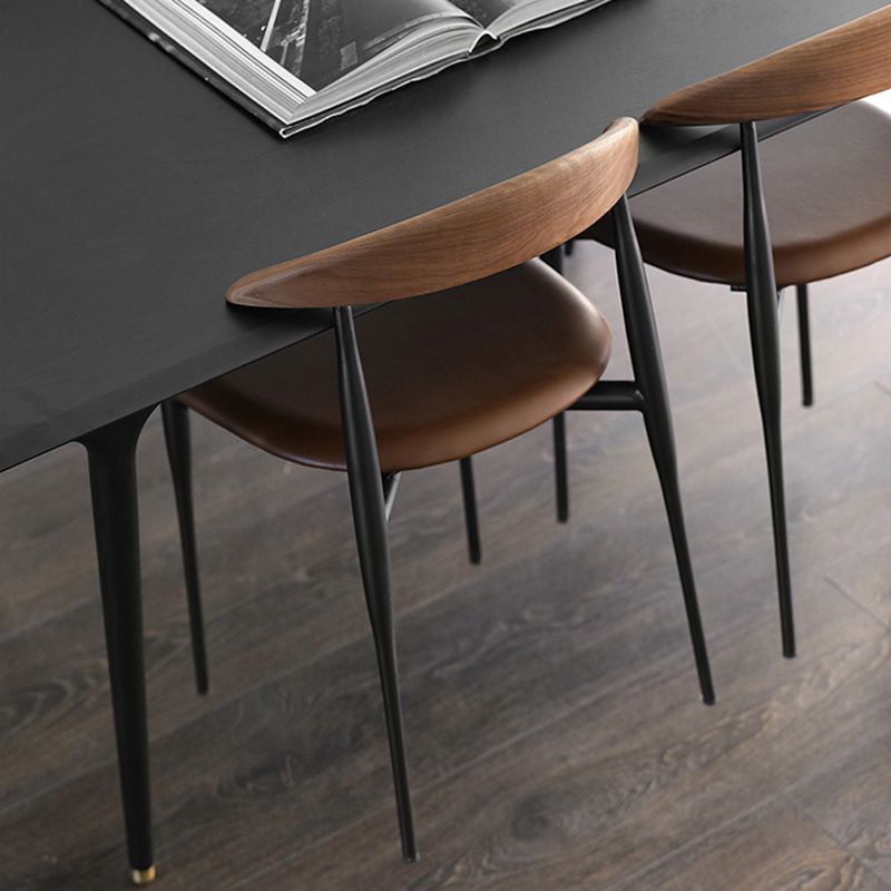 Modern Style Faux Leather Chair Open Back Stackable Dining Chair Clearhalo 'Dining Chairs' 'Dining Tables & Seating' 'dining_chair' 'furn' 'furn_dining_chair' 'Furniture' 'furniture_dining_chair' 'Kitchen & Dining Furniture' 1200x1200_d415990d-4579-4f01-9aab-3ec49b7950da