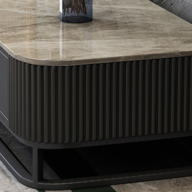 Slate Coffee Table Glam Frame Nesting Coffee Table Set with Drawer Clearhalo 'Coffee & Accent Tables' 'Coffee Tables' 'coffee_tables' 'furn' 'furn_coffee_tables' 'Furniture' 'Living Room Furniture' 1200x1200_d415a3ee-4e20-4075-9f5f-cfec090a0767