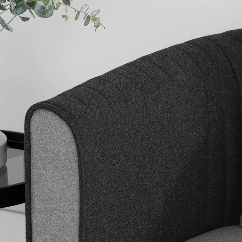 Stoff moderne Smoking -Armsofa mit Bolsterkissen in Blau/Grau