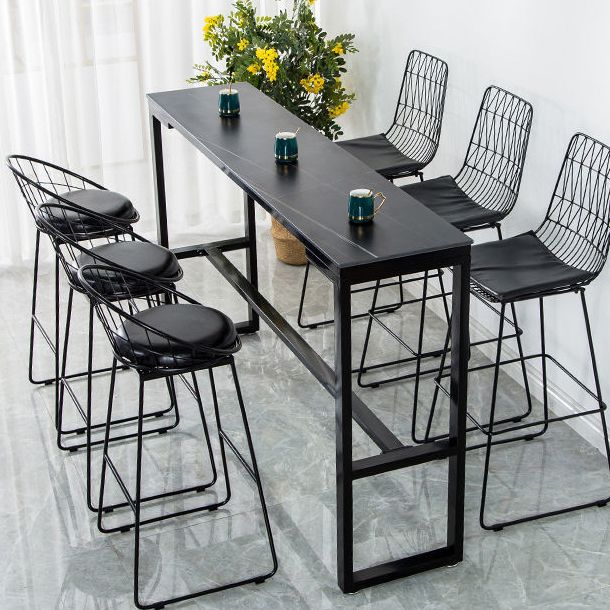 Nordic Rectangle Bar Table 42-inch Height Iron Pedestal Bistro Table Clearhalo 'Bar Furniture' 'Bar Tables' 'bar_tables' 'furn' 'furn_bar_tables' 'Furniture' 'furniture_bar_tables' 'Kitchen & Dining Furniture' 1200x1200_d4172635-24ca-46b5-bcce-88aae7b984b8