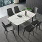 Ensemble de table à manger avec pieds en pierre, rectangle d'intérieur, 1/4/5/7 pièces