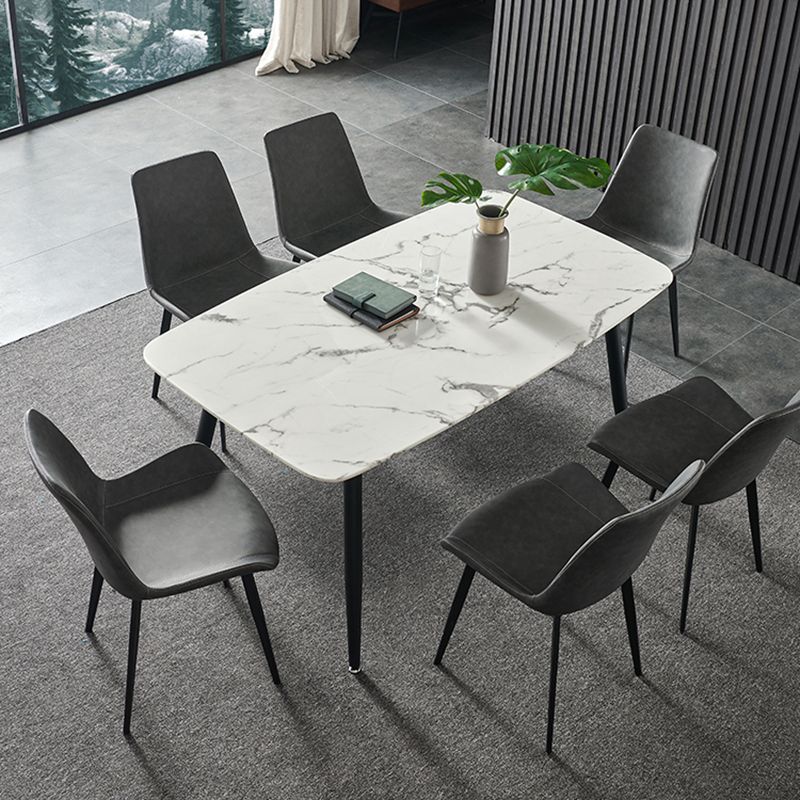 Ensemble de table à manger avec pieds en pierre, rectangle d'intérieur, 1/4/5/7 pièces