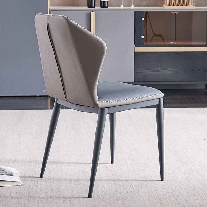 Contemporary Style Armless Wingback Chair Leather Dining Chairs Clearhalo ' kitchen&dining_furn' 'Dining Chairs' 'Dining Tables & Seating' 'dining_chair' 'furn' 'furn_dining_chair' 'Furniture' 'furniture_dining_chair' 'Kitchen & Dining Furniture' 'kitchen' 1200x1200_d418a674-a156-462c-87e6-47b214bf638e