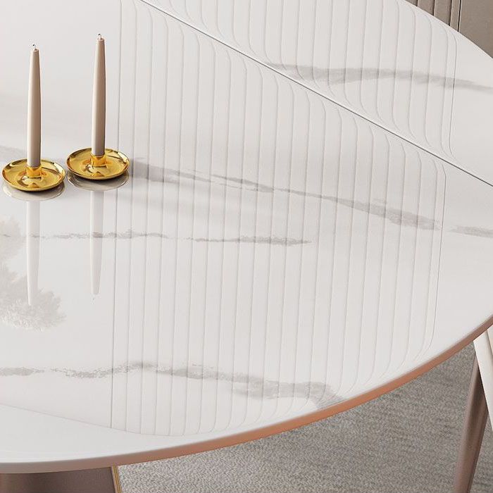 Metal Pedestal Dining Table Extendable Dining Table for Kitchen Clearhalo 'Dining Tables & Seating' 'Dining Tables' 'dining_table' 'furn' 'furn_dining_table' 'Furniture' 'Kitchen & Dining Furniture' 1200x1200_d41a8dd4-7c04-4901-b848-caf62bab8e5f