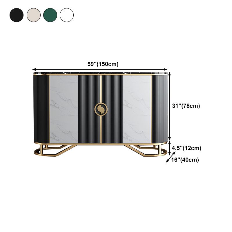 Glam Style Dining Server Stone Top 36-inch Height Buffet Server for Kitchen Clearhalo 'buffet_sideboard' 'Buffets & Sideboards' 'Furniture' 'furniture_buffet_sideboard' 'Kitchen & Dining Furniture' 1200x1200_d41bbcd9-5b6b-4651-85df-fda29f177398