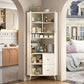 Contemporary Dining Hutch Glass Doors Faux Wood Storage Cabinet for Living Room Clearhalo 'Display & China Cabinets' 'display_china_cabinets' 'furn' 'furn_display_china_cabinets' 'Furniture' 'Kitchen & Dining Furniture' 1200x1200_d41c9fc7-e39e-4ada-898b-c7c83b00653d
