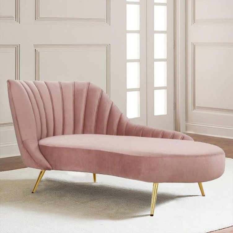 Glam Style Upholstered Cushioned Velvet Rolled Arms Chaise Lounge Clearhalo 'Chairs & Seating' 'Chaise Lounge' 'chaise_lounge' 'furn' 'furn_chaise_lounge' 'Furniture' 'Living Room Furniture' 1200x1200_d41e2e99-bf0c-44bc-b393-5a871f96eea5