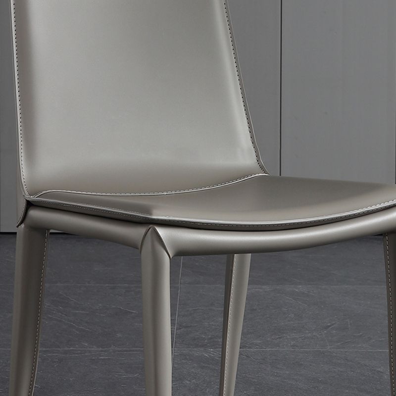 Contemporary Leather Armless Dining Chair Metal Dining Room Chairs Clearhalo ' kitchen&dining_furn' 'Dining Chairs' 'Dining Tables & Seating' 'dining_chair' 'furn' 'furn_dining_chair' 'Furniture' 'furniture_dining_chair' 'Kitchen & Dining Furniture' 'kitchen' 1200x1200_d41effa9-317e-4877-809d-fcfdef2bb110