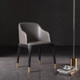 Faux Leather Upholstered Dining Chairs Industrial Solid Back Chair